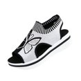thumbnail image 3 of Domuza Women's Butterfly Knit Wedge Sandals, Breathable Open Toe Slip-On Platform Shoes, Lightweight Comfort Casual Footwear for Summer Outdoor Activities Black 8.5（EU-41）, 3 of 5