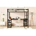 thumbnail image 4 of Black Loft Bed With Desk - Metal Frame For An Attractive Bedroom Full And Storage Durability Size, 4 of 7