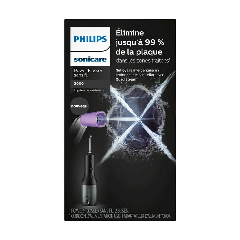 Philips Sonicare Electric Cordless Power Flosser 3000, Black