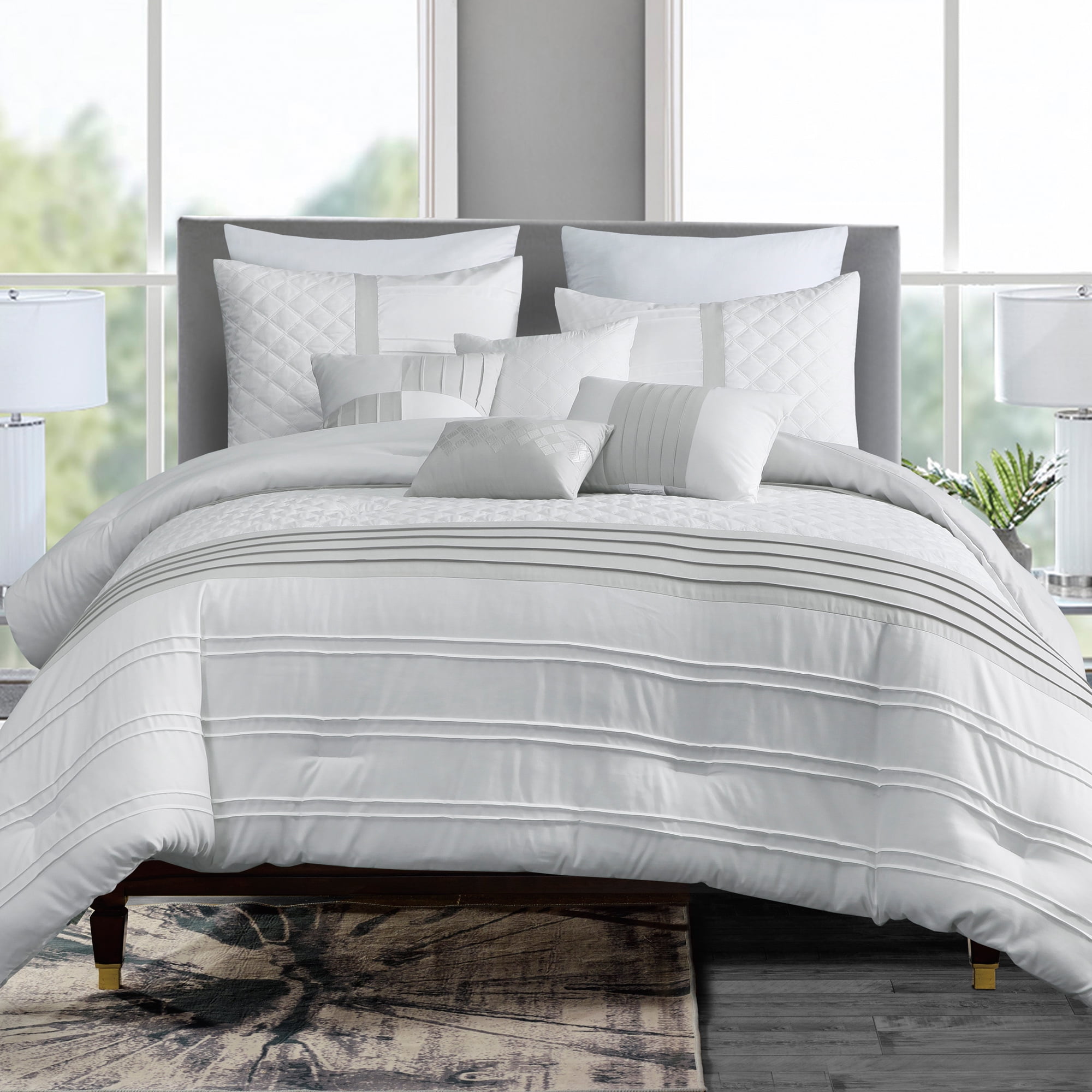 HGMart Bedding Comforter Set Bed In A Bag - 7 Piece Luxury Microfiber