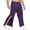 Dark Purple, variant on Mens Tear Away Basketball Pants 2 Side Zippers Snap Off Full Open Down Sweatpants Leg Post Surgery Pant with Pockets