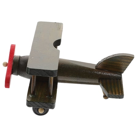 WHAMVOX 1Pack Wooden Helicopter Toy Dark Brown for Children present 5.1x4.7x3in