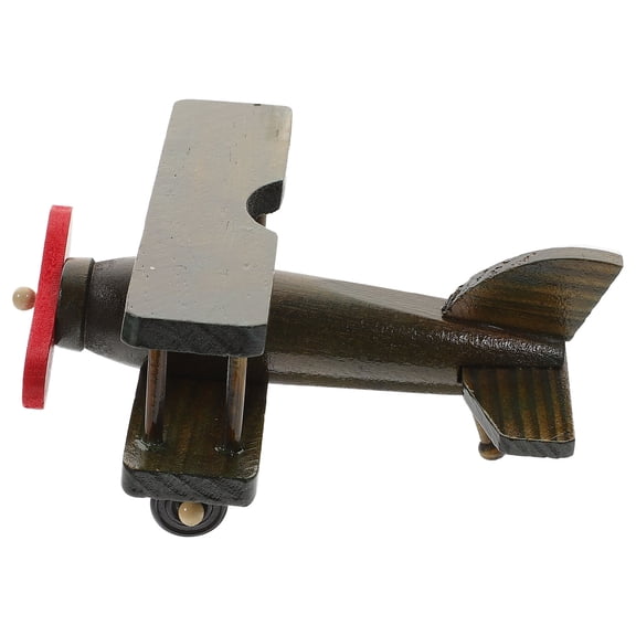 WHAMVOX 1Pack Wooden Helicopter Toy Dark Brown for Children present 5.1x4.7x3in