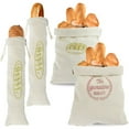 thumbnail image 3 of 4 Pcs Linen Bread Bags Rustic Drawstring Bread Storage Bags Reusable Loaf Bags Washable Pastries Bags Durable Food Storage Bag Wedding Gift for Homemade Bread Bakery, 3 of 9