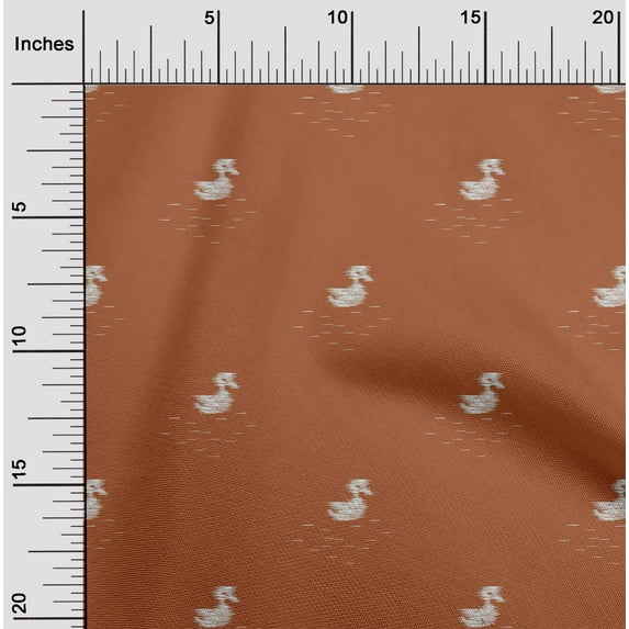oneOone Silk Tabby Fabric Duck Ikat Print Fabric BTY 42 Inch Wide