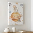 thumbnail image 4 of 3pcs Custom Children Name Brown Space Monkey Decorative Painting, Canvas 12x16inch Inner Framed, Waterproof Wall Art for Home Decor-Made in USA, 4 of 10