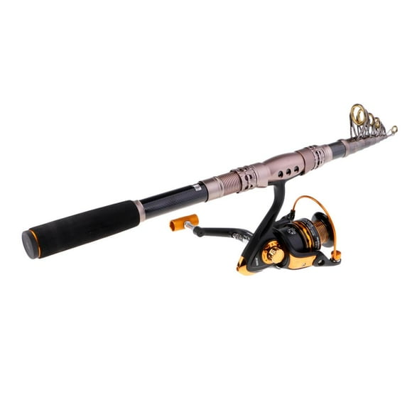 Caña de Pesca Cola Telescópica Y Carrete Combinado 300cm