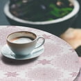 thumbnail image 2 of Ambesonne Purple Mandala Fitted Round Tablecloth, Victorian Damask, 36"- 40" Diameter, Pale Pink White, 2 of 5
