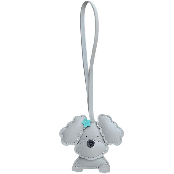 YIEMEEN Sturdy PU Leather Dog Pendant Keychain with Secure Metal Hook Attachment