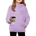 thumbnail image 5 of Bnwani Girls Hoodies Long Sleeve Pockets Short Fall Sweatshirt Plain Graphic Pullover, 5 of 5