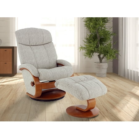 Oslo Collection by Mac Motion Alta Recliner and Ottoman in Teatro Linen
