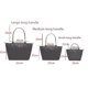 thumbnail image 2 of Bolso de mano con forma de bola de masa de nailon para mujer, bolso de mano de gran capacidad con asa de cuero, impermeable, plegable, de un solo hombro, 2 of 5