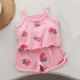 thumbnail image 2 of Qingpeng Girls Summer Casual Tank Top and Shorts Matching Outfit Set for Kids, 2 of 5