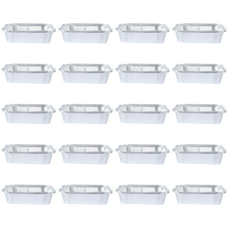 

20Pcs 700ml Square Disposable Tin Foil Barbecue Tray Party Barbecue Tray Flat Square Grill Tray Non Toxic Food Tray(Silver)