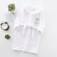 thumbnail image 2 of Children's Plush Coral Fleece Bathrobe,Cozy Hooded Robe with Belt,Cute Print,for Kids Toddlers 2-12 Years,Warm After-Bath Loungewear Toddler Pajamas Gibobby,White,Size 7-8T, 2 of 7
