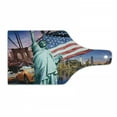 thumbnail image 1 of United States Cutting Board, USA Touristic Concept of Liberty NYC Cityscape Flag Cars Illustration, Decorative Tempered Glass Cutting and Serving Board, Wine Bottle Shape, Multicolor, by Ambesonne, 1 of 1