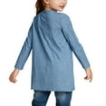 thumbnail image 7 of dazeni Girls Lightweight Long Sleeve Cardigan Solid Casual Ribbed Knit Open Front Cardigans with Pockets Spring Clothes Blue 5 Years, 7 of 7