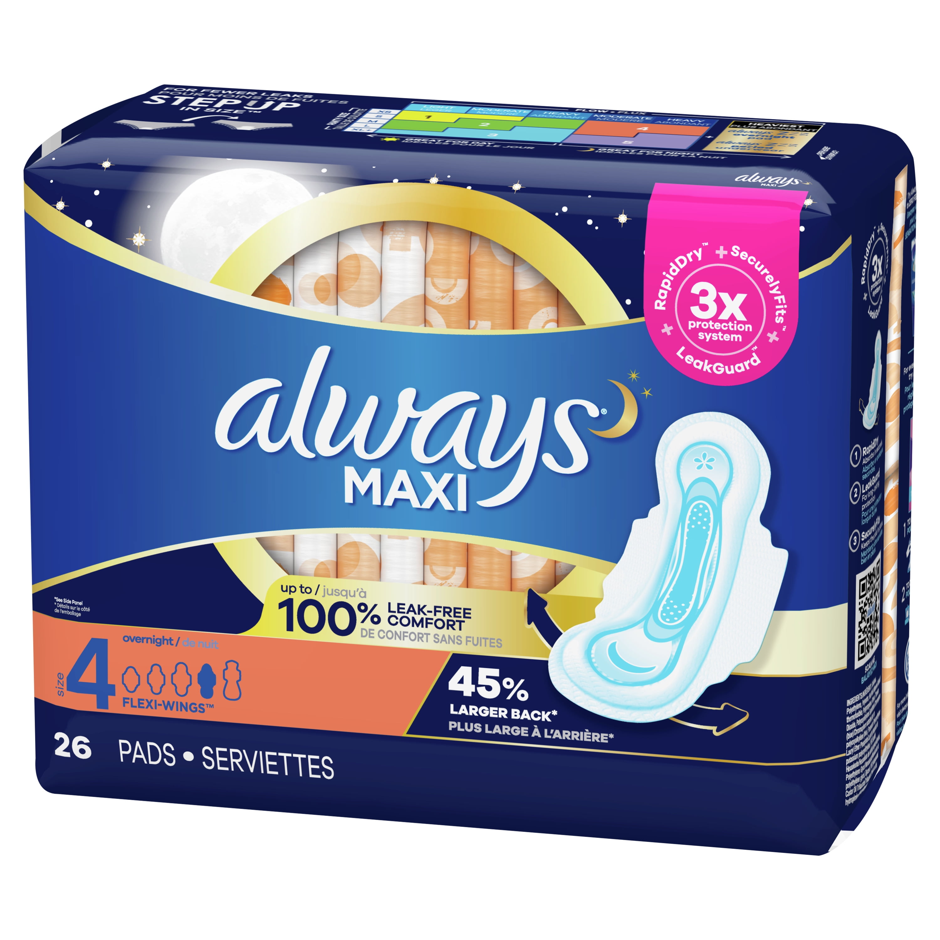 Always Maxi Overnight Pads With Wings Unscented Size 4 26 Ct Walmart Com Walmart Com Always Maxi Overnight Pads With Wings Unscented Size 4 26 Ct Walmart Com Walmart Com