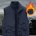 thumbnail image 5 of VBTAPA Big and Tall Vests for Men Reversible Sleeeveless Cargo Jacket Winter Warm Fleece Lined Fishing Travel Vest Blue L, 5 of 8