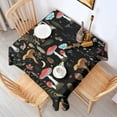 thumbnail image 2 of Red Mushroom Leaf Black Pattern Square Tablecloth,Waterproof Square Table Cover,Wipeable Spillproof Washable Table Cover for Home Kitchen Party Decor 60"x60"(152x152cm), 2 of 6
