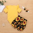 thumbnail image 3 of Vedolay Girls Summer Short Sets Girl's Tie Dye Short Sleeve Round Neck T Shirt and Biker Shorts 2 Piece Summer Outfit,Yellow 0-3Months, 3 of 5