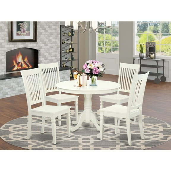 Round Kitchen Dinette Set - 42 Inch Table & 4 Chairs - Modern Dining Room Furniture