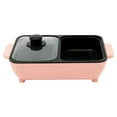 thumbnail image 5 of Denest Pink 2 in 1 Electric Hot Pot Kitchen Smokeless Non-stick Baking Pan BBQ Grill, 5 of 10