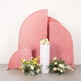 thumbnail image 2 of Efavormart Set of 4 Rose Gold Chiara Backdrop Stand Covers Shimmer Tinsel Finish, Fitted Covers For Half Moon Wedding Arches - 2.5ft, 5ft, 6ft, 7ft, 2 of 11