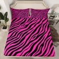thumbnail image 2 of Homewish Boys Girls Animal Zebra Print 4pcs Bed Sheets,Abstract Geometric Stripes King Sheets,Black Pink Super Cozy Sheet Set,Microfiber Bedroom Decor, 2 of 7