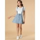 thumbnail image 3 of Minifalda Vaquera Allegra K de Tirantes con Botones Azul XS, 3 of 6