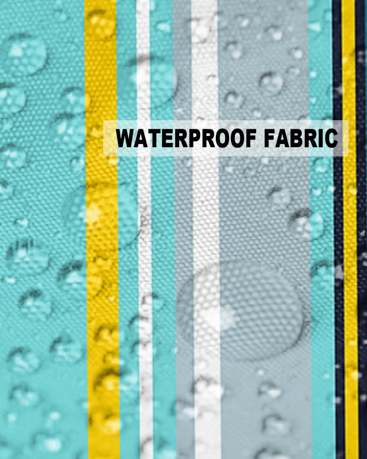 Pack of 2 Outdoor Pillow Covers, Colorful Stripes Navy Blue Teal Turquoise Black Wood Texture Waterproof Square Throw Pillowcase Cushion Decorative Pillow Covers for Couch Patio Tent, 16x16 in