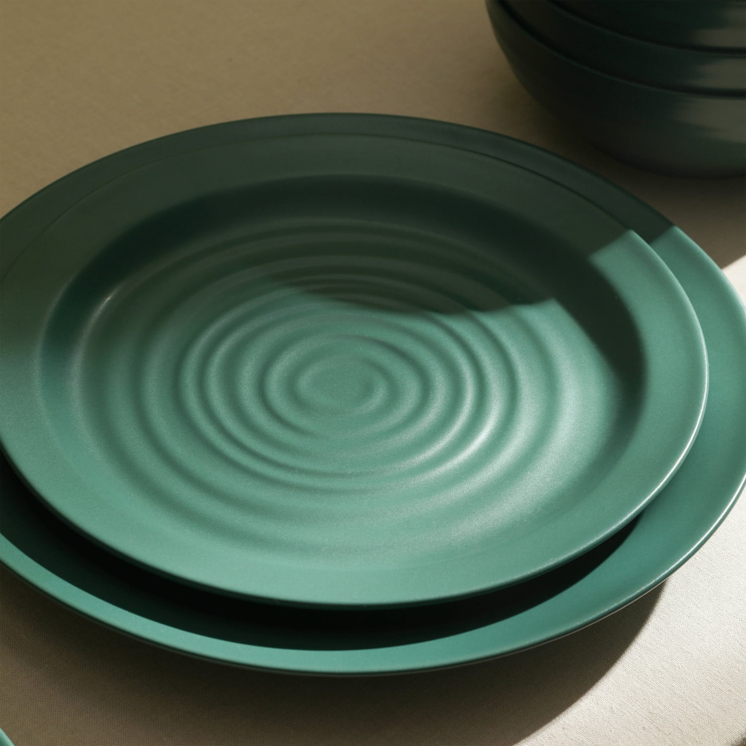 Stone Lain Orbit Dinnerware Set Stoneware Green 24-Piece