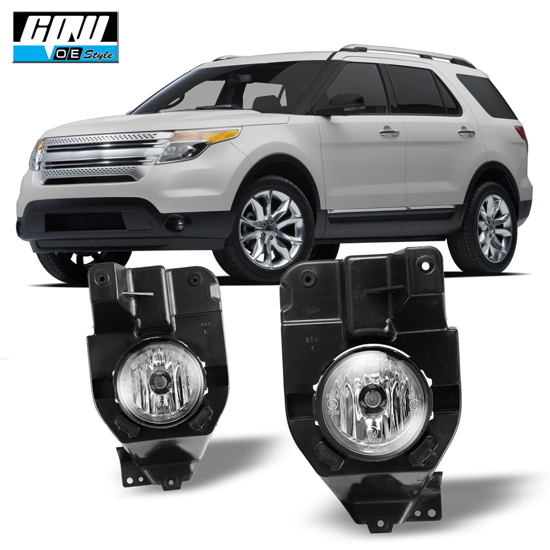 For 2011-2015 Ford Explorer Clear Lens Pair Bumper Fog Light Lamp OE Replacement