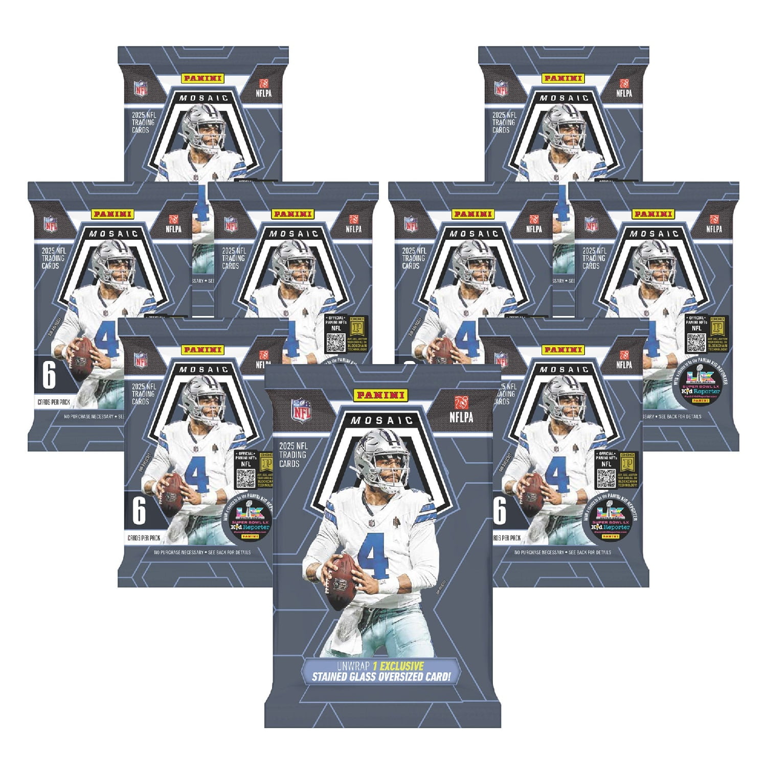 2025 Panini Mosaic Football Costco Bundle Box  Stained Glass