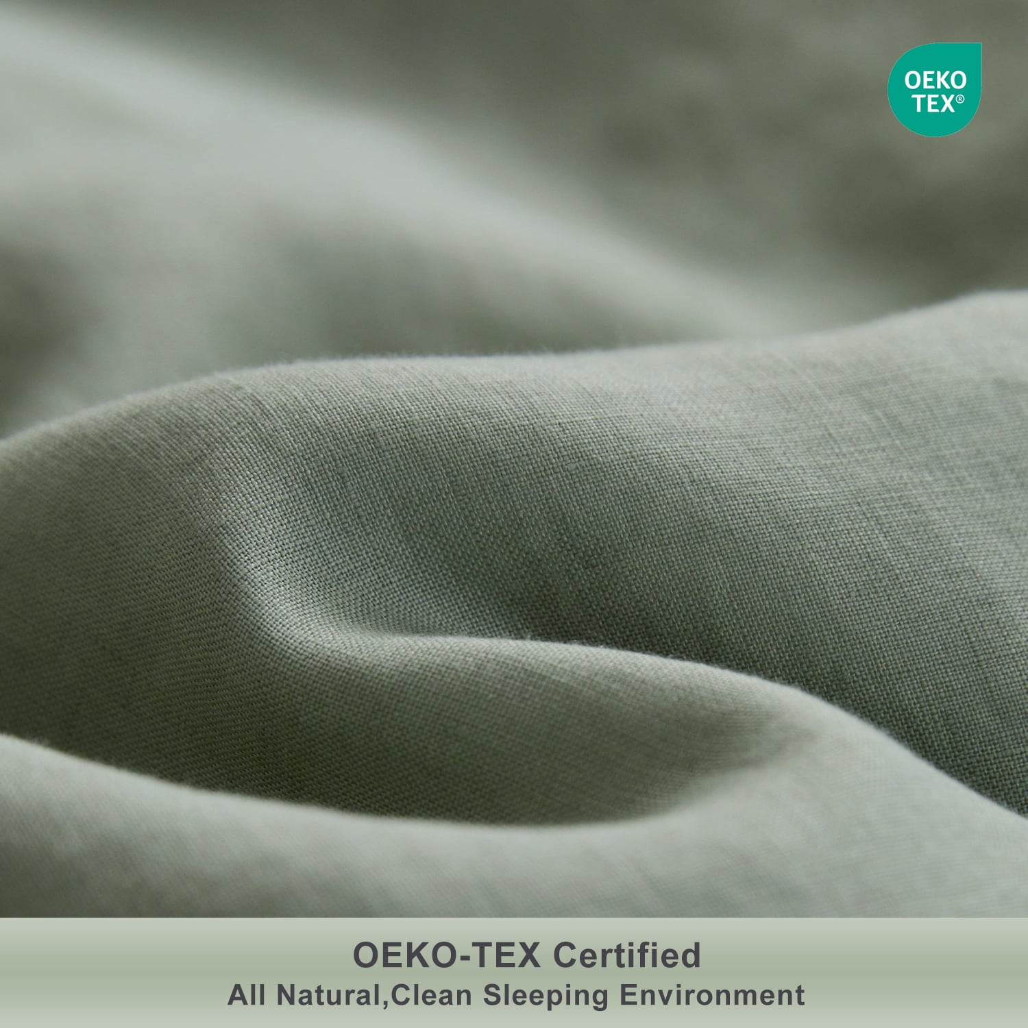 TOSMO 100% Linen Duvet Cover Set with Button Closure, 3 Pieces (1 Duvet Cover with 2 Pillowcases), Soft Breathable Durable Farmhouse Bedding