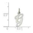 thumbnail image 3 of Sterling Silver Rhodium-plated Medium Script Initial G Charm, 3 of 3