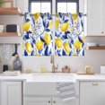 thumbnail image 2 of Summer Lemon Kitchen Curtains Short 54 Inch Length, Watercolor Yellow Blue Garden Floral Grommet Top Bedroom Living Room Curtains, Light Filtering Cafe Curtain Drapes 2 Panels Set 84''x54'', 2 of 9
