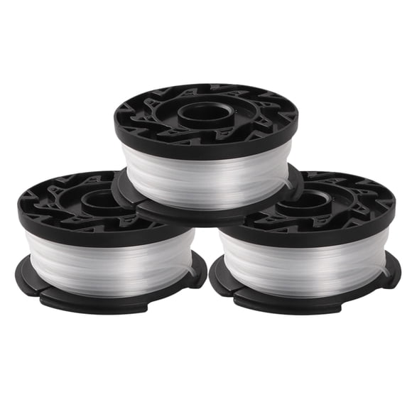 Juego de 3 carretes de repuesto para desbrozadoras, cabezal de corte de hilo de nailon y cuerdas de siega compatibles con Black Decker AF-100-3ZP (plateado).
