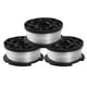 thumbnail image 1 of Juego de 3 carretes de repuesto para desbrozadoras, cabezal de corte de hilo de nailon y cuerdas de siega compatibles con Black Decker AF-100-3ZP (plateado)., 1 of 6