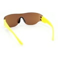 thumbnail image 4 of Boys Kids Rimless Shield Color Mirror Wrap Curved Sport Sunglasses Yellow - Green Mirror, 4 of 4