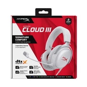 HyperX Cloud III – Wired Gaming Headset, PC, PS5, Xbox Series X|S, Angled 53mm Drivers, DTS Spatial Audio, Memory Foam, Durable Frame, Ultra-Clear 10mm Mic, USB-C, USB-A, 3.5mm – Gray/Red