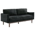 thumbnail image 3 of Christopher Knight Home Modern 75.75" Loveseat Sofa, Chenille Couch with Cushion and Wooden Legs, Black, 3 of 13