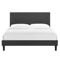 thumbnail image 5 of Modway Yasmine Channel Tufted Performance Velvet King Platform Bed in Charcoal, 5 of 5