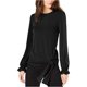 thumbnail image 1 of Blusa con lazo lateral Michael Kors Mujer Negro Extragrande, 1 of 2