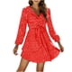 thumbnail image 1 of Vestidos Para Mujer Vestidos de Otoño de Moda Volantes Irregulares Estampado de Lunares Mangas Largas Con Cuello en V Vestido de Tiras Odeerbi  ODB132269, 1 of 7