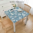 thumbnail image 2 of nygtbtfer Tablecloth Fitted Table Cover, Elastic Tablecloths Outdoor Indoor Stretch Cloth Tablecover for Dinner, Party, Shower, Blue Easter Rabbits Spring Holiday White, 2 of 7