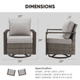 thumbnail image 2 of Planntonneo Wicker Patio Chairs Set of 2, Outdoor Rattan Swivel Glider Rocking Chairs with 4'' Grey Cushions for Porch Balcony Backyard, 2 of 6