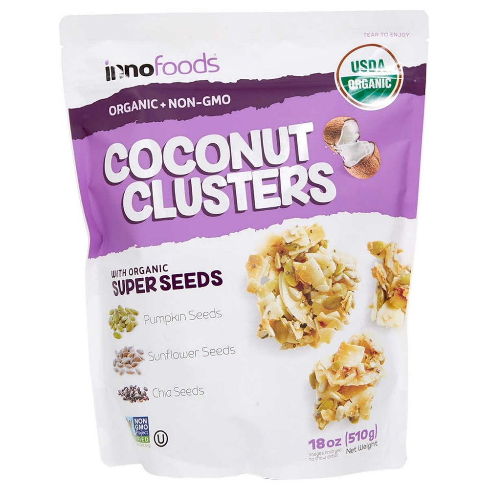 Inno Foods Organic Coconut Clusters with Super Seeds, 18 oz - Walmart