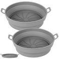 thumbnail image 3 of 2Pcs Air Fryer Silicone Pot with Handle Reusable Non-stick Foldable Air Fryer Accessories Liners for Double Basket Rectangular-Black, 3 of 10