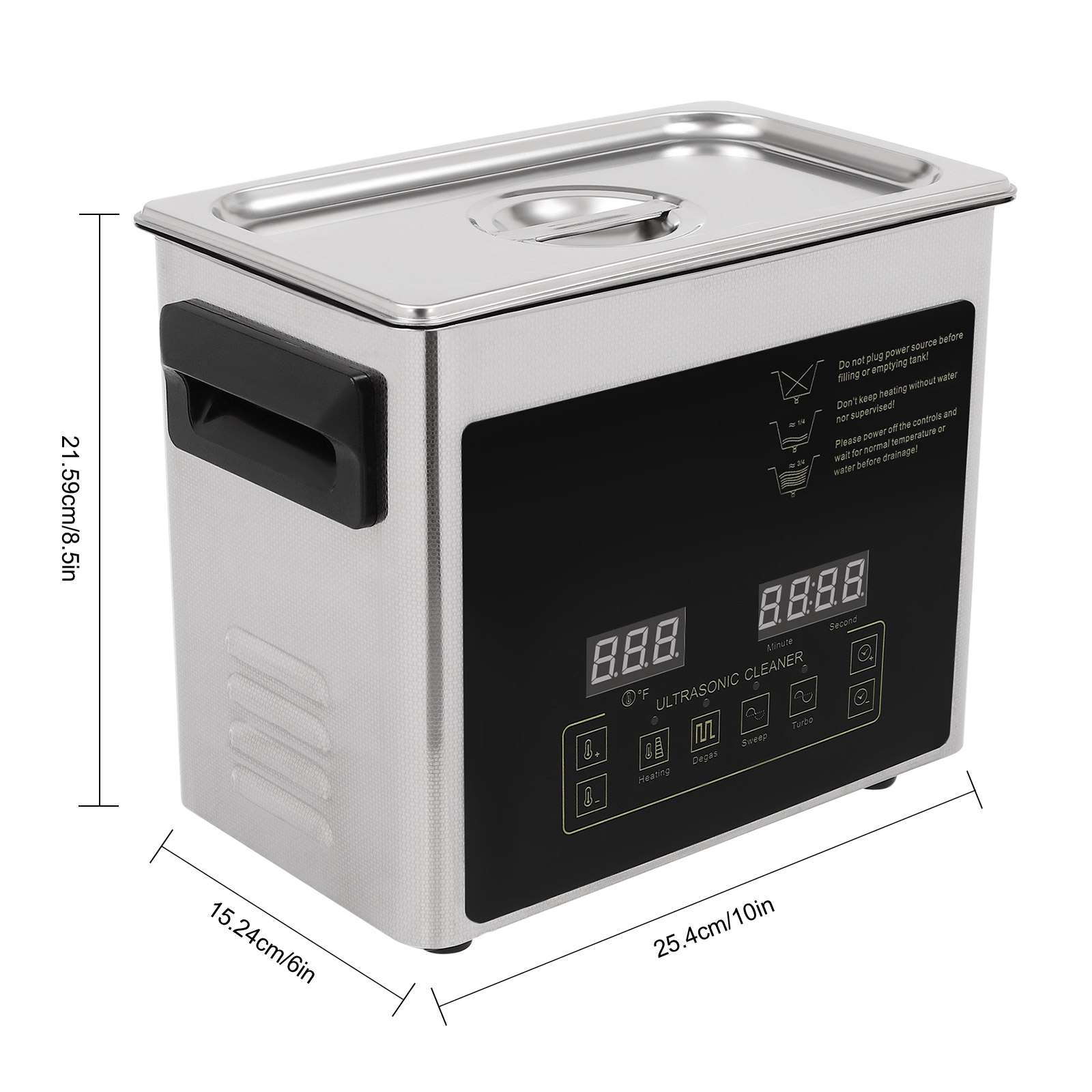 Miumaeov 3.2L Ultrasonic Jewelry Cleaner Machine with 3 Cleaning Modes Temperature Time Adjustable for Cleaning Jewelry Watch, Glasses Tableware